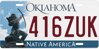 OK license plate 416ZUK