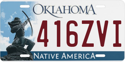OK license plate 416ZVI