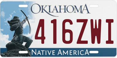 OK license plate 416ZWI