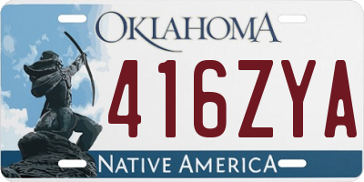 OK license plate 416ZYA