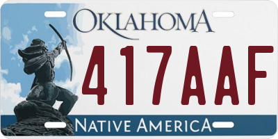 OK license plate 417AAF