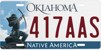 OK license plate 417AAS