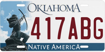 OK license plate 417ABG