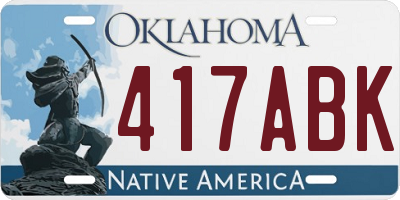 OK license plate 417ABK