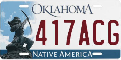 OK license plate 417ACG