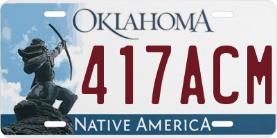 OK license plate 417ACM