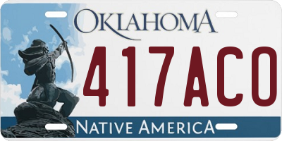 OK license plate 417ACO