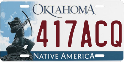 OK license plate 417ACQ