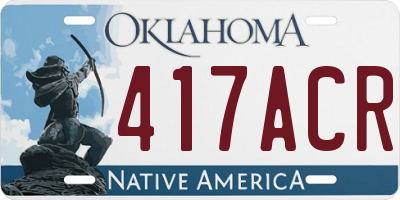 OK license plate 417ACR