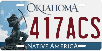 OK license plate 417ACS