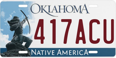 OK license plate 417ACU