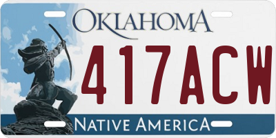 OK license plate 417ACW