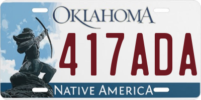 OK license plate 417ADA