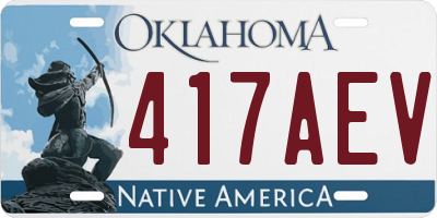 OK license plate 417AEV