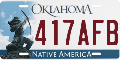 OK license plate 417AFB