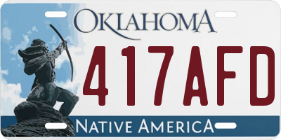 OK license plate 417AFD