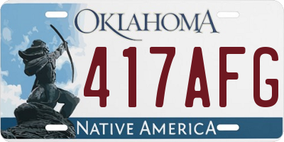 OK license plate 417AFG