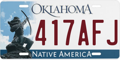 OK license plate 417AFJ
