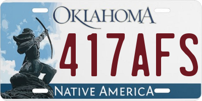 OK license plate 417AFS