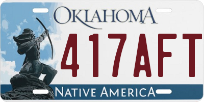 OK license plate 417AFT