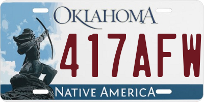 OK license plate 417AFW