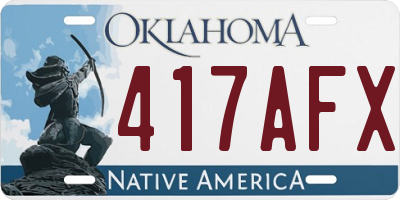 OK license plate 417AFX
