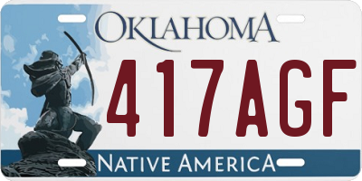 OK license plate 417AGF
