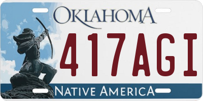 OK license plate 417AGI