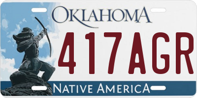 OK license plate 417AGR