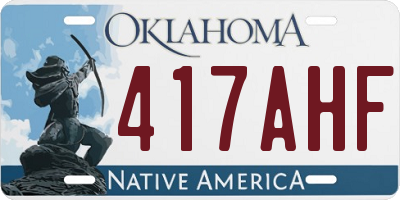 OK license plate 417AHF