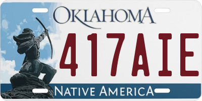 OK license plate 417AIE