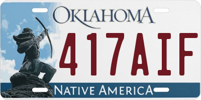 OK license plate 417AIF