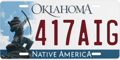 OK license plate 417AIG