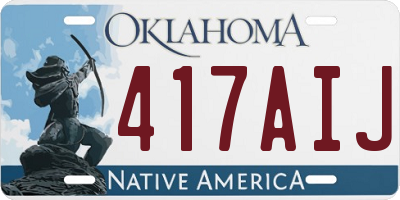 OK license plate 417AIJ
