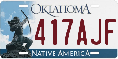 OK license plate 417AJF