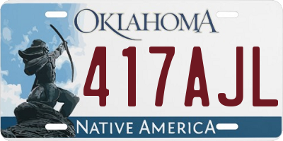 OK license plate 417AJL