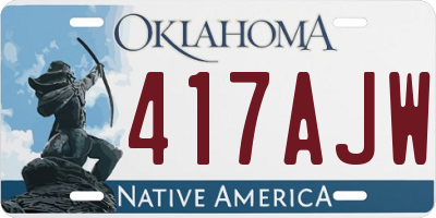 OK license plate 417AJW