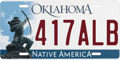 OK license plate 417ALB