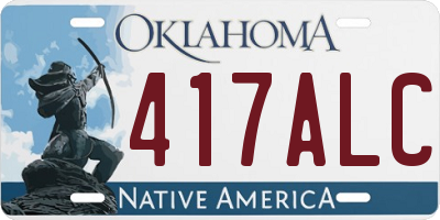 OK license plate 417ALC