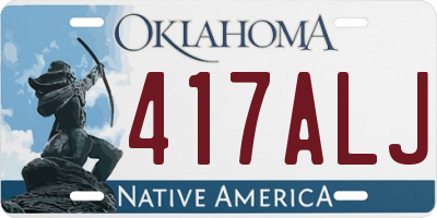 OK license plate 417ALJ