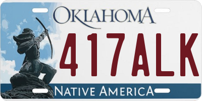 OK license plate 417ALK