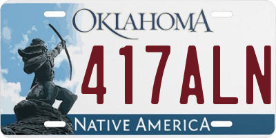 OK license plate 417ALN