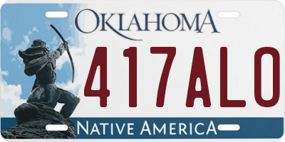 OK license plate 417ALO