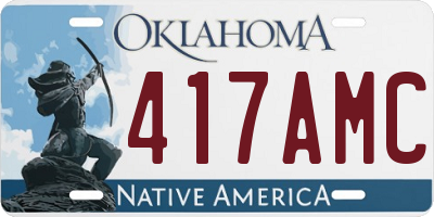 OK license plate 417AMC