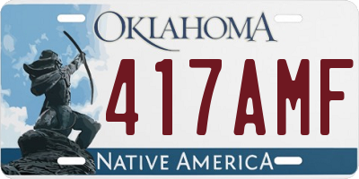 OK license plate 417AMF