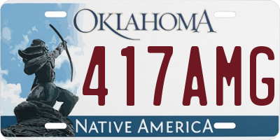 OK license plate 417AMG