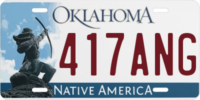 OK license plate 417ANG