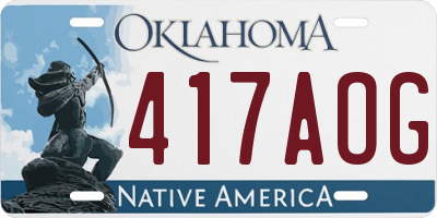 OK license plate 417AOG