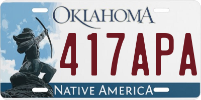 OK license plate 417APA