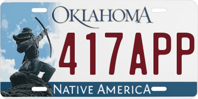 OK license plate 417APP